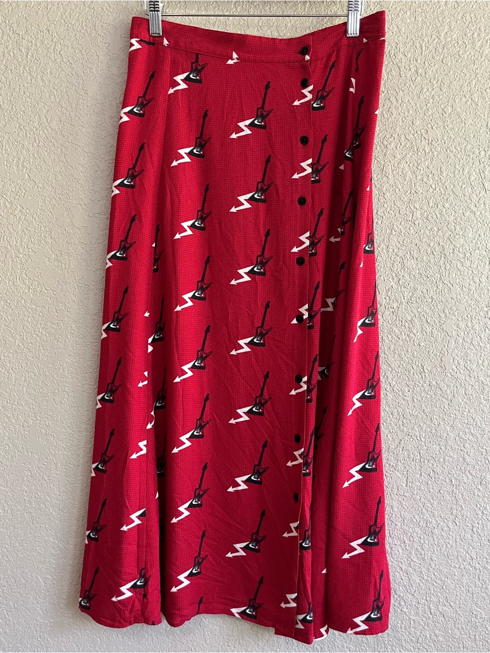 Zadig & Voltaire Rouge June Guitare Midi Skirt, Size 38 / Medium - Picture 3 of 13